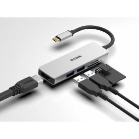 D-Link DUB-M530 5-in-1 USB-C Hub with HDMI and SD/microSD card reader, DUB-M530,1* USB-C connector with USB cable 11.5 cm, 1* HD